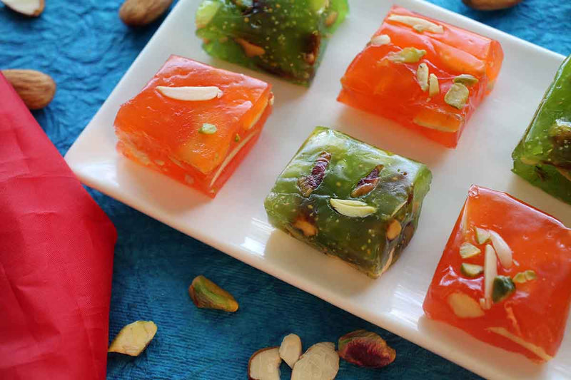 ORANGE/GREEN BADAMI HALWA 250 GM