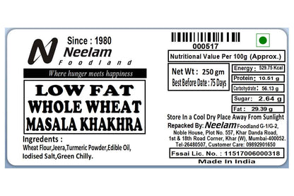 WHOLE WHEAT MASALA KHAKHRA 250 GM