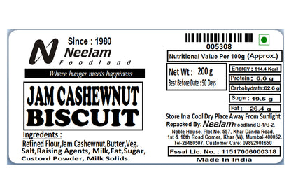 JAM CASHEWNUT BISCUITS 200 GM