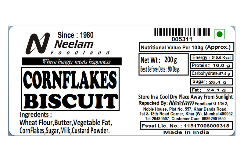 CORN FLAKES BISCUITS 200 GM