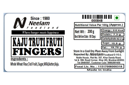 KAJU TUTTI FRUTTI FINGERS BISCUITS 200 GM