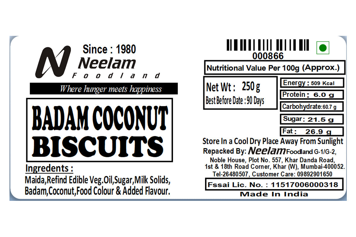 BADAM COCONUT BISCUITS 250 GM