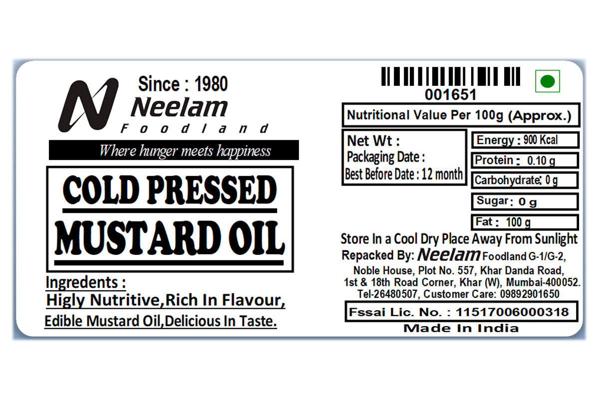 COLD PRESSED MUSTARD OIL 500 ML