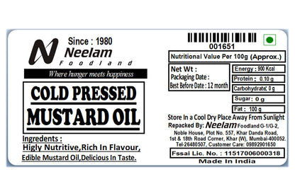 COLD PRESSED MUSTARD OIL 500 ML